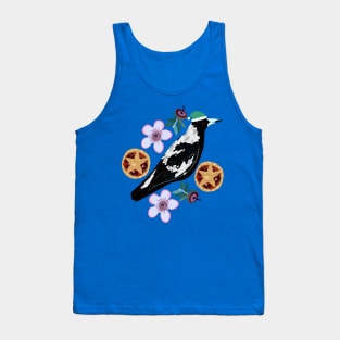 Christmas Australian Magpie Geraldton Wax Flower Fruit Mince pie Tank Top